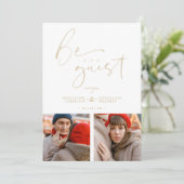 Carte Fake Gold Romantic Collage 2 Photos Be Our Guest (Debout devant)