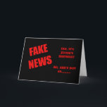 Carte FAKE NEWS 50th Birthday Card<br><div class="desc">Avec toutes les FAKE NEWS en cours,  cette carte humoristique fera rire vos amis en l'ouvrant. Customisez cette carte,  qui peut être pour un homme ou une femme.</div>