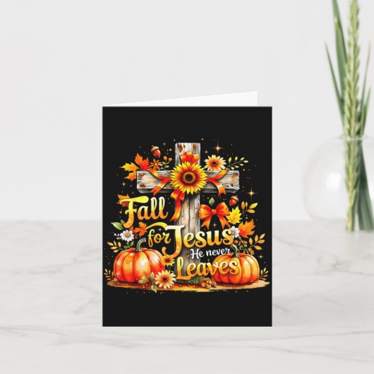 Carte Fall For Jesus Christian Pumpkin Autumn Cross (Devant)