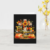 Carte Fall For Jesus Christian Pumpkin Autumn Cross (Fleur jaune)