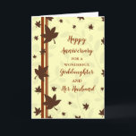 Carte Fall Godgirl et son mari Anniversaire<br><div class="desc">Joyeuse carte d'anniversaire mariage pour la fillette et son mari avec l'automne laisse motif,  et verset sincère.</div>