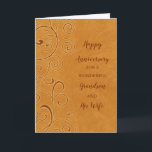 Carte Fall Grandson et son anniversaire de femme<br><div class="desc">Joyeuse carte d'anniversaire mariage pour petit-fils et sa femme avec l'automne laisse motif,  et verset sincère.</div>