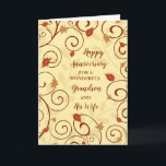 Carte Fall Grandson et son anniversaire de femme<br><div class="desc">Joyeuse carte d'anniversaire mariage pour petit-fils et sa femme avec l'automne laisse motif,  et verset sincère.</div>