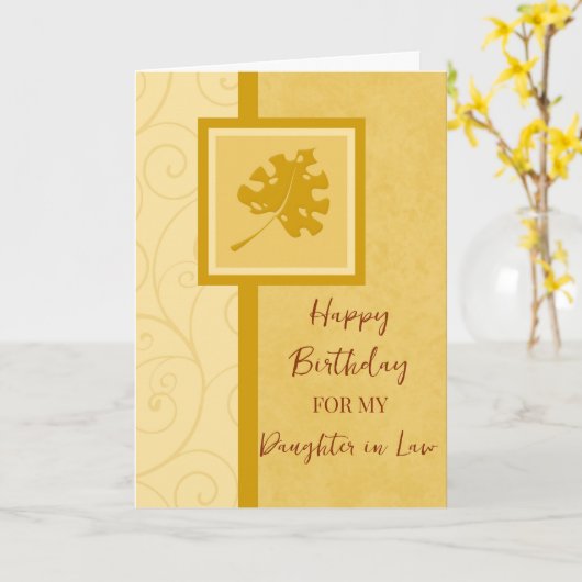 Carte Fall Leaves Fille en droit Anniversaire (Fleur jaune)