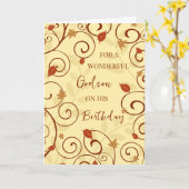 Carte Fall Leaves Godson Anniversaire (Fleur jaune)
