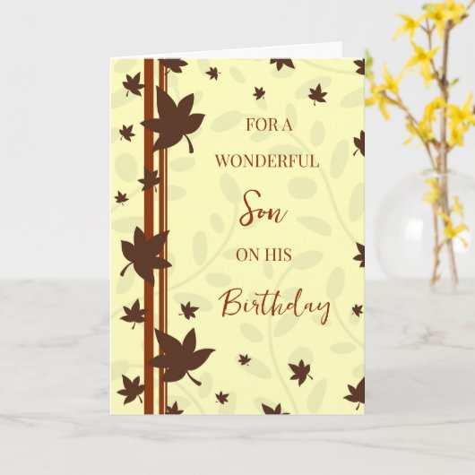 Carte Fall Leaves Son anniversaire (Fleur jaune)