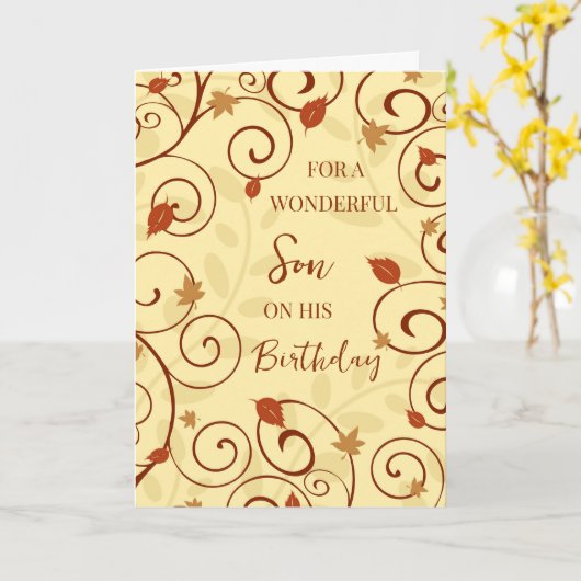 Carte Fall Leaves Son anniversaire (Fleur jaune)