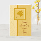 Carte Fall Leaves Son anniversaire (Fleur jaune)