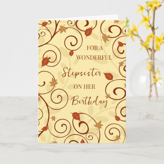 Carte Fall Leaves Stepsoeur Anniversaire (Fleur jaune)