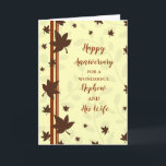 Carte Fall Nephew et son anniversaire de femme<br><div class="desc">Joyeuse carte d'anniversaire mariage pour neveu et sa femme avec l'automne laisse motif,  et verset sincère.</div>