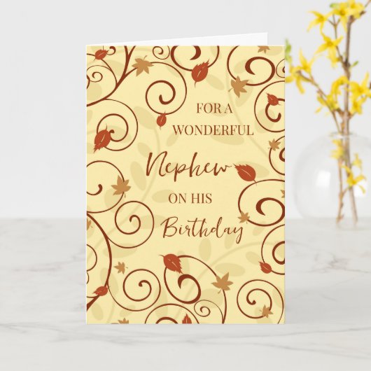 Carte Fall quitte Nephew Anniversaire (Fleur jaune)