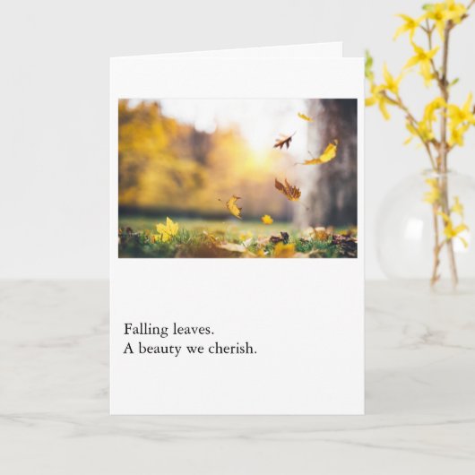 Carte Falling Leaves a Beauty We Cherish (Fleur jaune)
