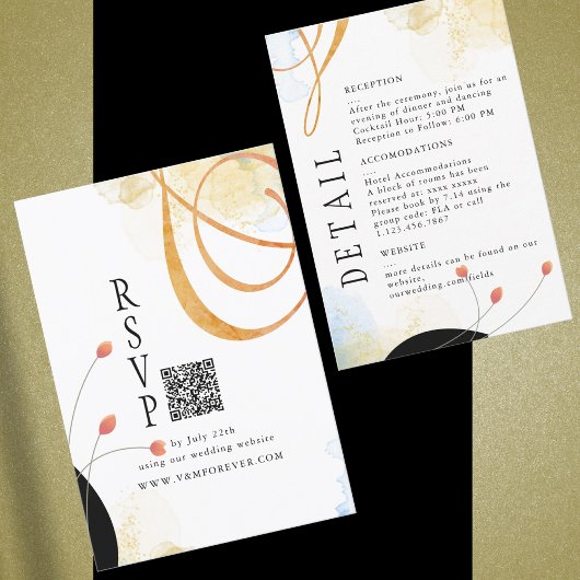 Carte Falling Melody Poids Watercolor Détails