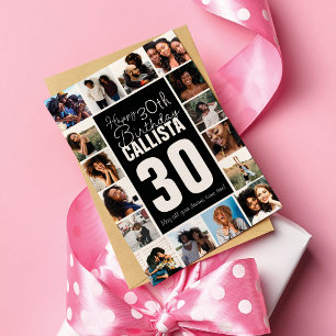 Carte Famille amis Photo Collage Cadre Joyeux anniversai