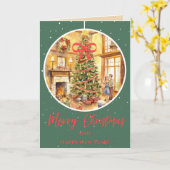 Carte Famille Christmas (Fleur jaune)