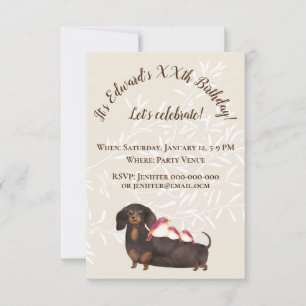 Carte Famille Dachshund et Birds