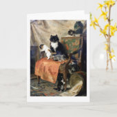 Carte Famille de chats, Henriëtte Ronner-Knip (Fleur jaune)