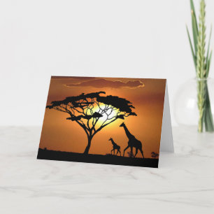 Carte famille de girafes