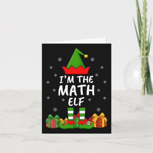 Carte Famille de Noël Matching Funny Je suis La Math Elf (Devant)