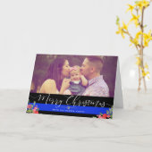 Carte Famille du policier | Photo de Noël (Fleur jaune)