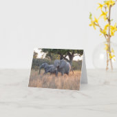 CARTE FAMILLE ÉLÉPHANTE (Fleur jaune)