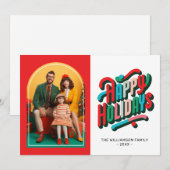 Carte Famille Festive Retro Arch (Devant / Derrière)