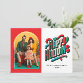 Carte Famille Festive Retro Arch (Debout devant)