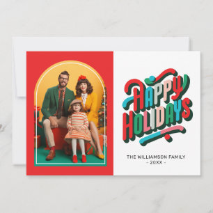 Carte Famille Festive Retro Arch