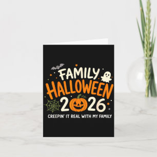 Carte Famille halloween 2026 drôle citrouille fantôme ef