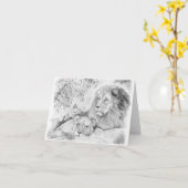 Carte Famille Lion (Fleur jaune)
