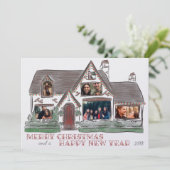 Carte famille maison de Noël Appartement (Debout devant)