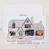 Carte famille maison de Noël Appartement (Devant / Derrière)
