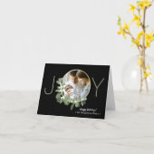 Carte Famille Photo minimaliste Wreath Joie (Fleur jaune)