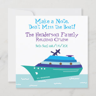 Carte Famille Réunion Croisière Bateau Vacation Enregist