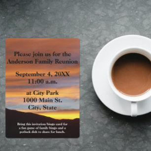 Carte Famille Reunion Photo Bingo Sunset Photo