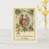 Carte Famille sainte de Noël catholique traditionnel (Fleur jaune)