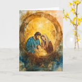 Carte Famille Sainte en Manger, Luminosité de l'étoile (Fleur jaune)