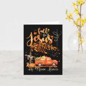 Carte Famille Thanksgiving Automne automne Christian Hal (Fleur jaune)