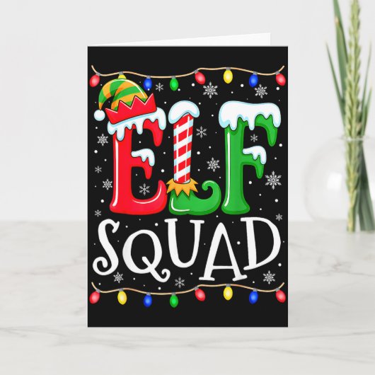 Carte Family Christmas Matching Pajamas Elf Xmas Squad  (Devant)