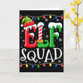 Carte Family Christmas Matching Pajamas Elf Xmas Squad  (Fleur jaune)