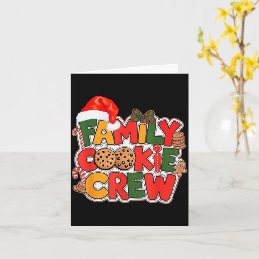 Carte Family Cookie Crew Eating Christmas Gingerbread Te (Fleur jaune)