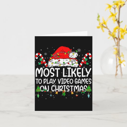 Carte Family Matching Most Likely To Play Video Games On (Fleur jaune)