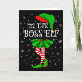 Carte Family Matching Women Girls I'm The Boss Elf Chris (Devant)