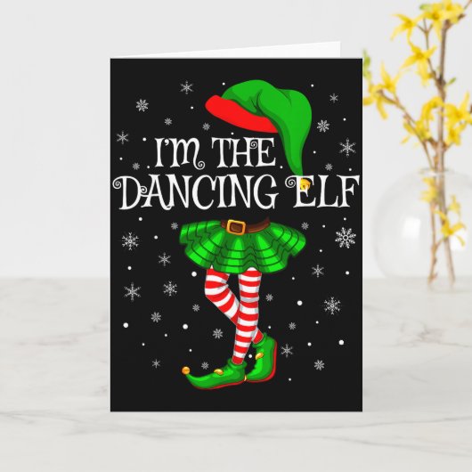 Carte Family Matching Women Girls I'm The Dancing Elf Ch (Fleur jaune)