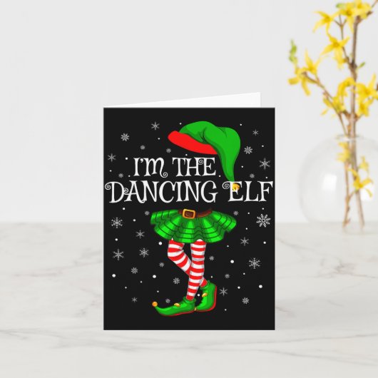 Carte Family Matching Women Girls I'm The Dancing Elf Ch (Fleur jaune)