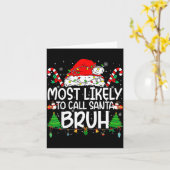 Carte Family Matching Xmas Most Likely To Call Santa Bru (Fleur jaune)