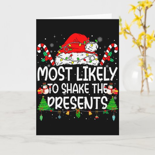 Carte Family Matching Xmas Most Likely To Shake The (Fleur jaune)