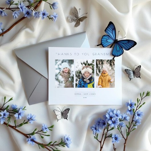 Carte Family Minimalist 3 Photos Collage Keepsake