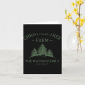 Carte Family Name Christmas Tree Farm Retro (Fleur jaune)