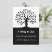 Carte Family Tree Reunion Party Favoriser Black & White  (Debout devant)